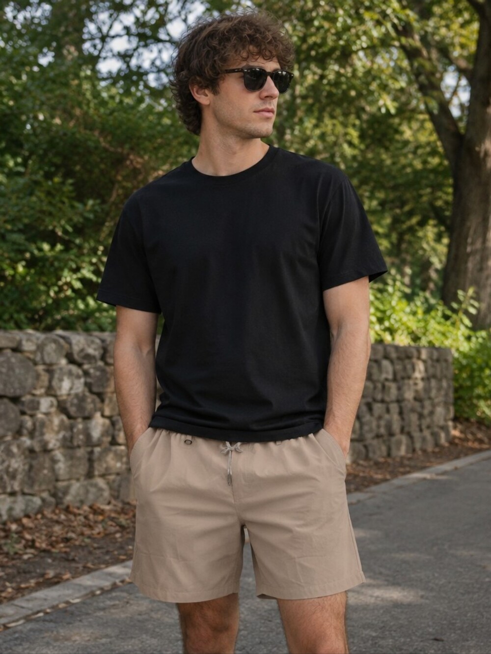 Maamgic NWT Flat Front Drawstring Shorts - Beige/Tan Size XL